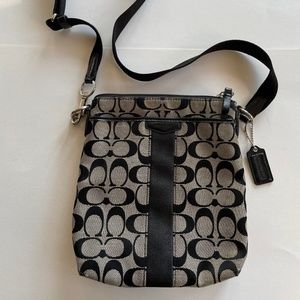 Coach Classic C canvas crossbody black bag
